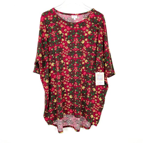 LuLaRoe Tops - NWT LuLaRoe Printed Irma Tunic T-Shirt 2XL